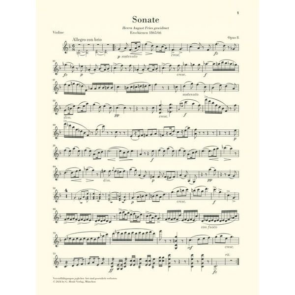 Henle Verlag Grieg Sämtliche Werke Violin