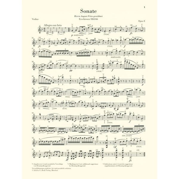 Henle Verlag Grieg Sämtliche Werke Violin