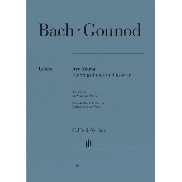 Henle Verlag Bach/Gounod Ave Maria tief
