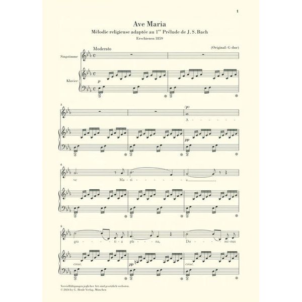 Henle Verlag Bach/Gounod Ave Maria mittel