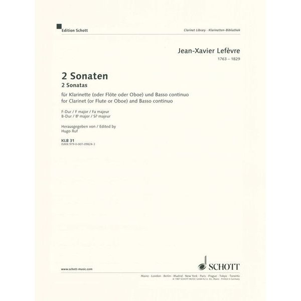 Schott Lefèvre 2 Sonaten