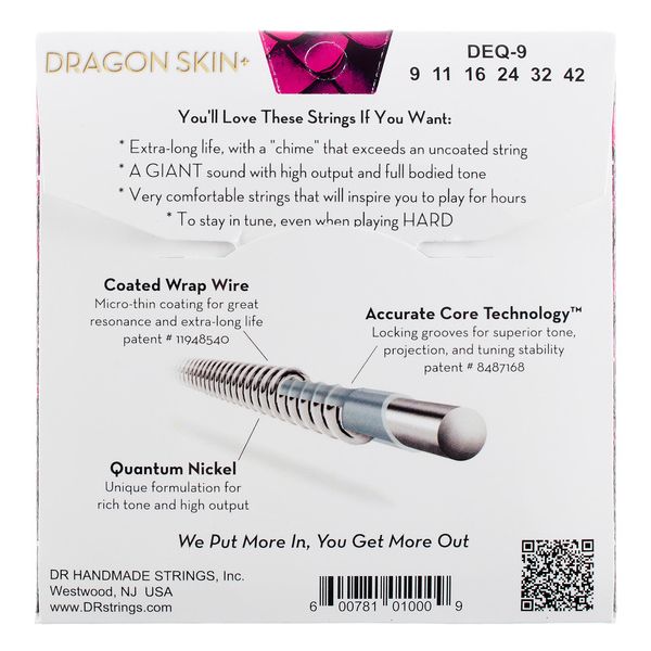 DR Strings Dragon Skin+ DEQ-9 Coated