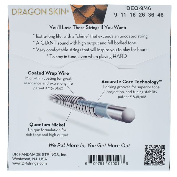 DR Strings Dragon Skin+ DEQ-9/46 Coated