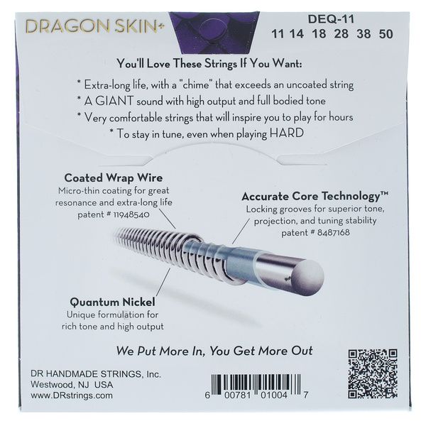 DR Strings Dragon Skin+ DEQ-11 Coated