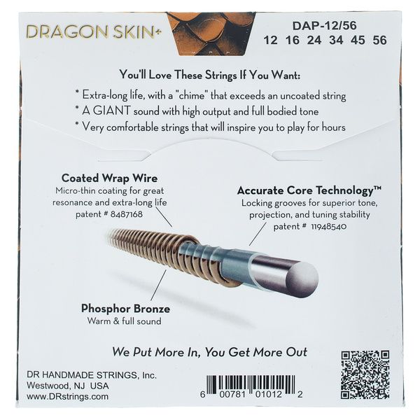 DR Strings Dragon Skin+ DAP-12/56 Coated