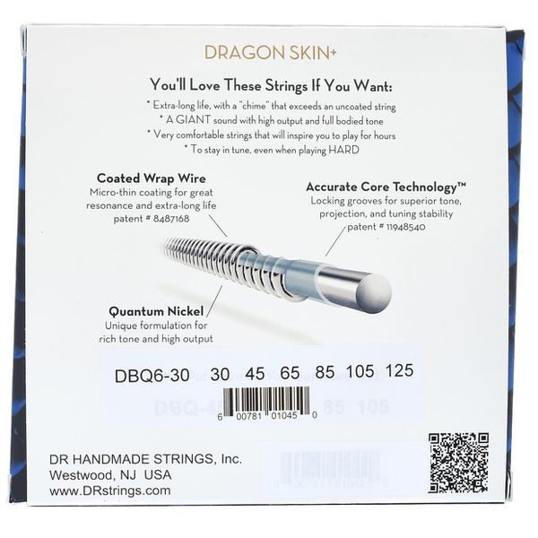 DR Strings Dragon Skin+ DBQ6-30 Coated