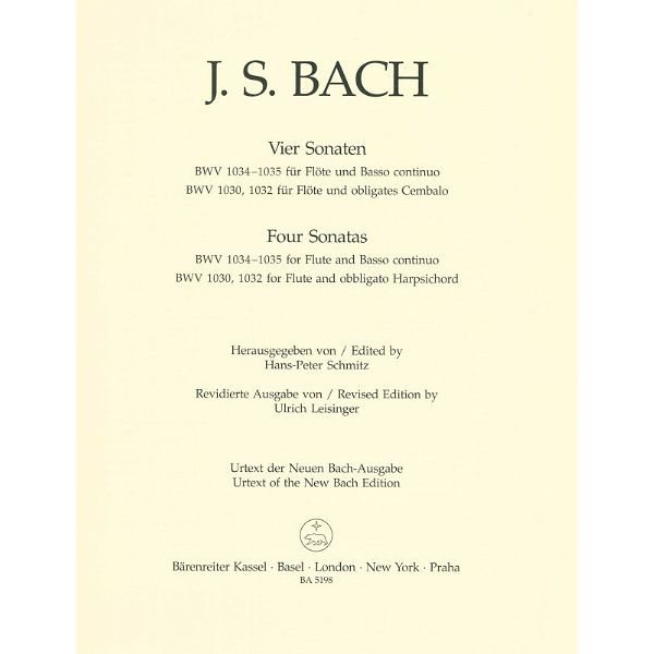 Bärenreiter Bach 4 Sonaten for Flute