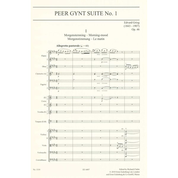 Edition Eulenburg Grieg Peer Gynt Suites 1 + 2