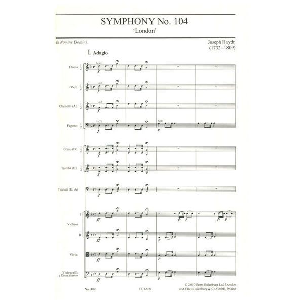 Edition Eulenburg Haydn Sinfonie Nr. 104 D-Dur