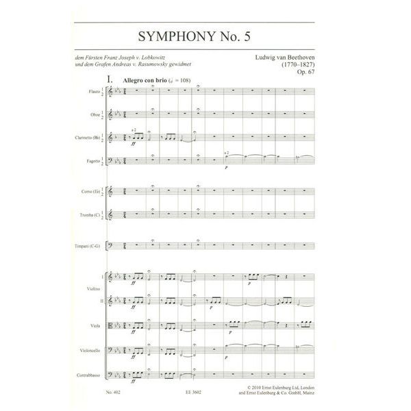 Edition Eulenburg Beethoven Sinfonie Nr. 5
