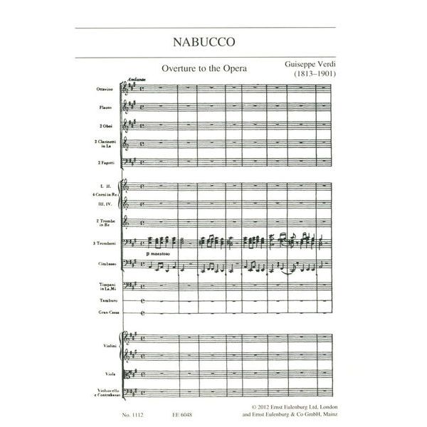 Edition Eulenburg Verdi Nabucco Ouvertüre