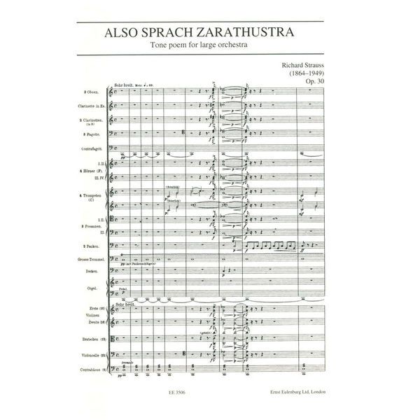 Edition Eulenburg Richard Strauss Zarathustra