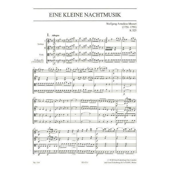 Edition Eulenburg Mozart Eine kleine Nachtmusik