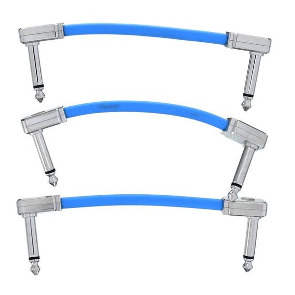 Ernie Ball Flat Patch Cable 3" blue set