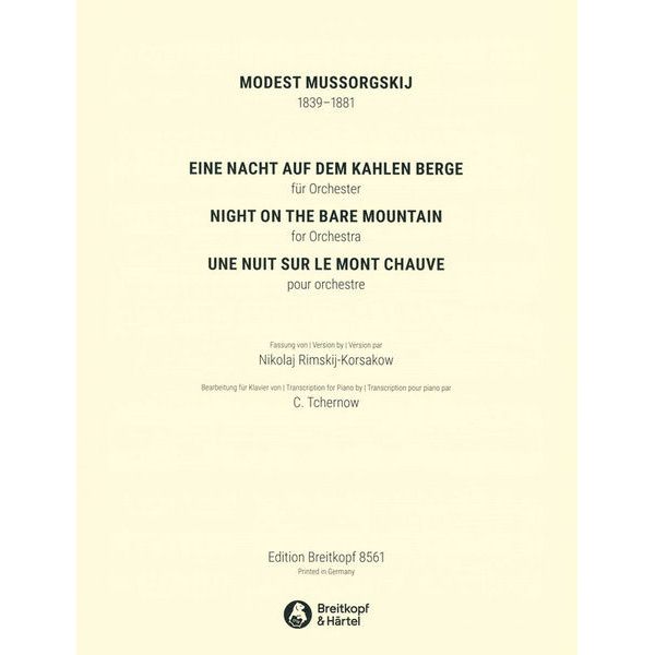Breitkopf & Härtel Mussorgski Nacht auf dem Berge