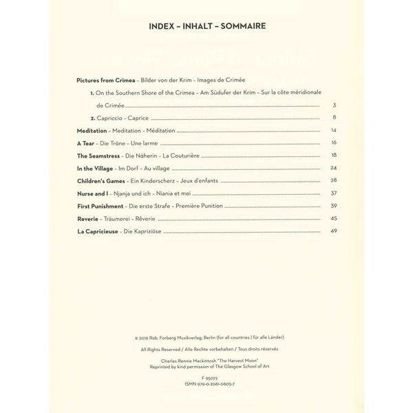 Robert Forberg Musikverlag Mussorgski Selected Pieces