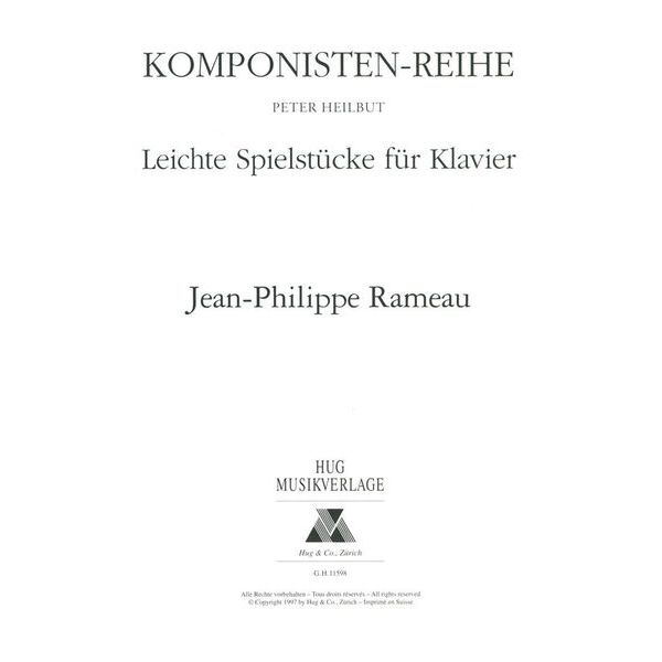 Edition Hug Rameau Leichte Spielstücke
