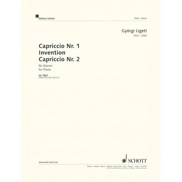 Schott Ligeti Capriccio Nr.1