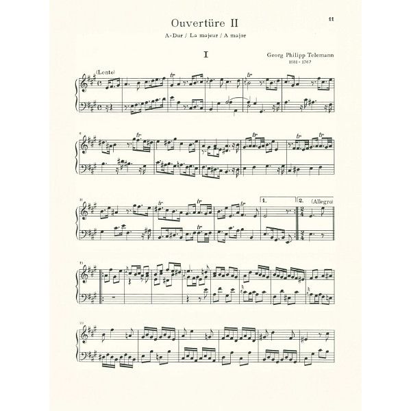 Schott Telemann Sechs Ouvertüren