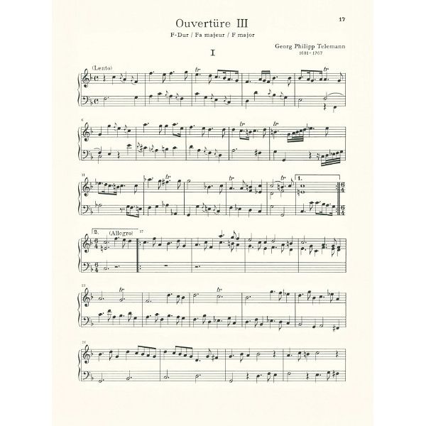 Schott Telemann Sechs Ouvertüren
