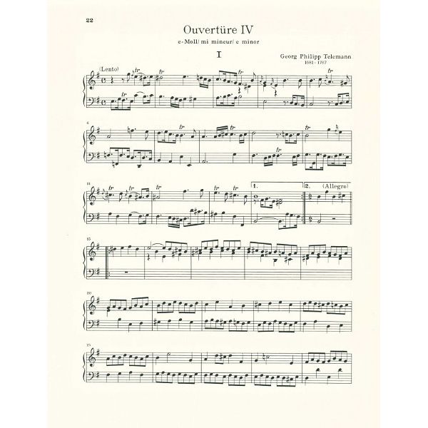 Schott Telemann Sechs Ouvertüren