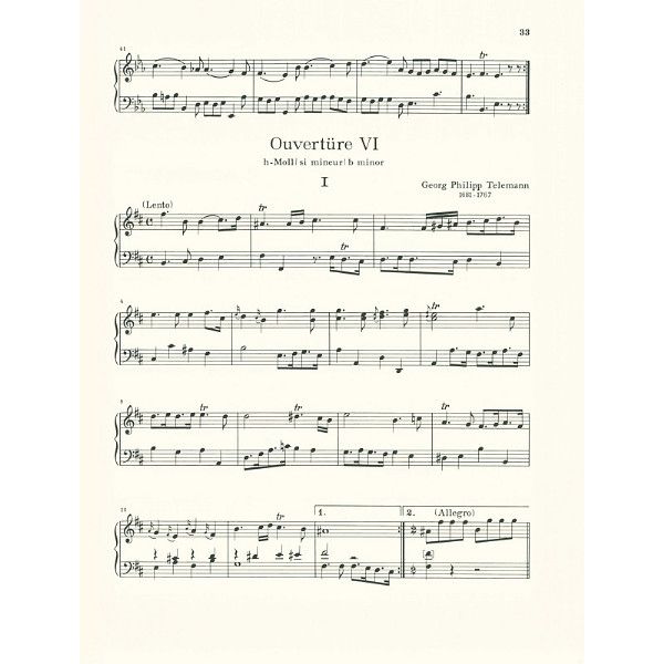 Schott Telemann Sechs Ouvertüren