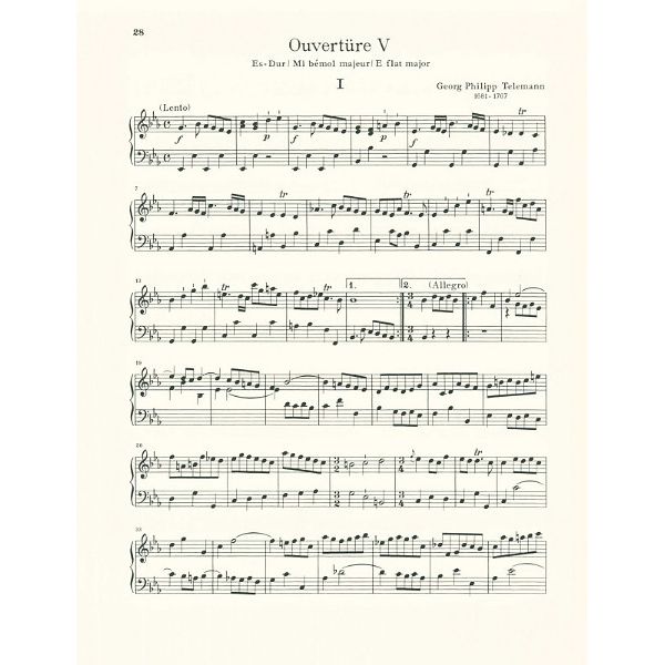 Schott Telemann Sechs Ouvertüren