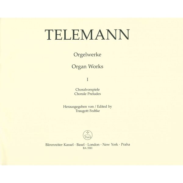 Bärenreiter Telemann Orgelwerke 1