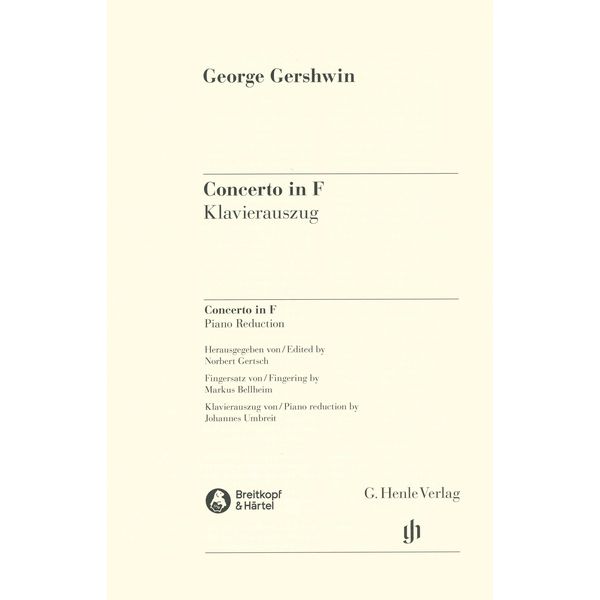 Henle Verlag Gershwin Concerto in F