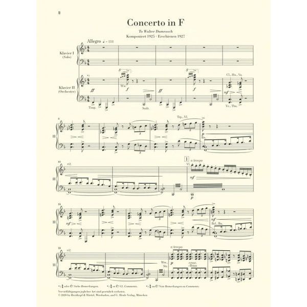Henle Verlag Gershwin Concerto in F