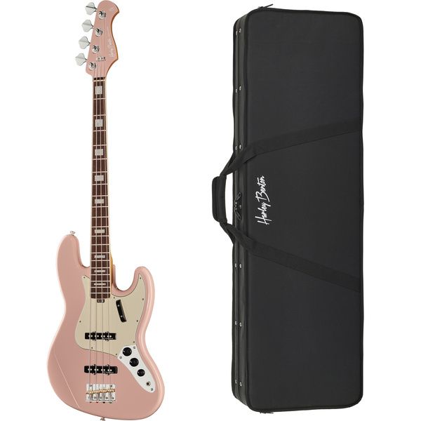 Harley Benton MV-4JB Shell Pink Bundle