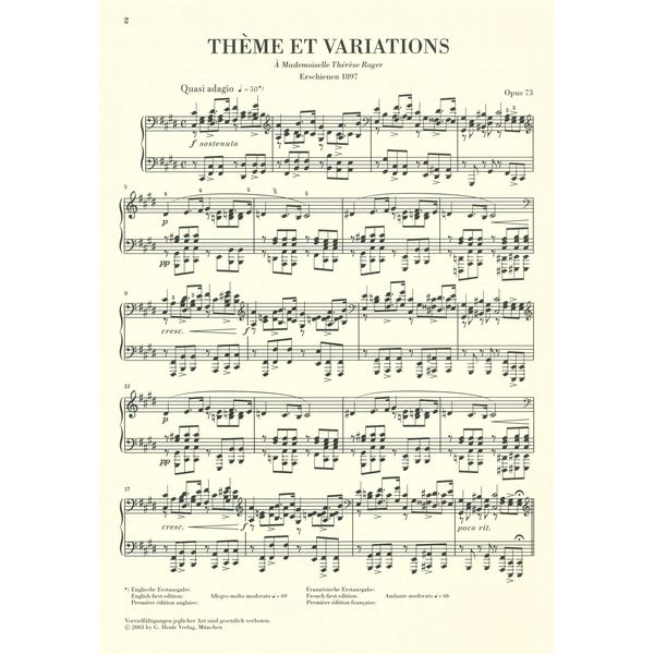 Henle Verlag Fauré Thème et Variations