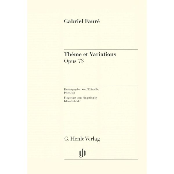 Henle Verlag Fauré Thème et Variations