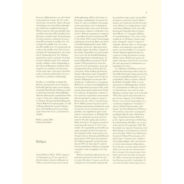 Henle Verlag Webern Variationen op. 27