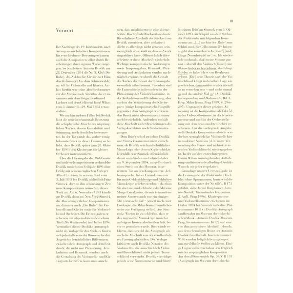Henle Verlag Dvorak Waldesruhe op.68 Cello