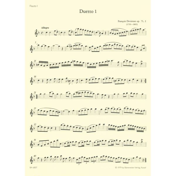 Bärenreiter Devienne Flötenduette op. 75/2