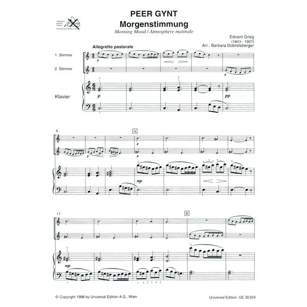 Universal Edition Grieg Peer Gynt Violin