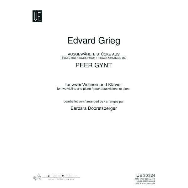 Universal Edition Grieg Peer Gynt Violin