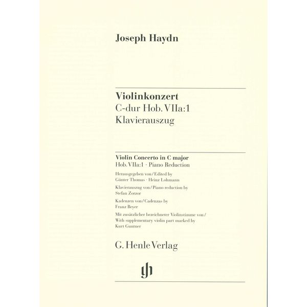 Henle Verlag Haydn Violinkonzert C-Dur