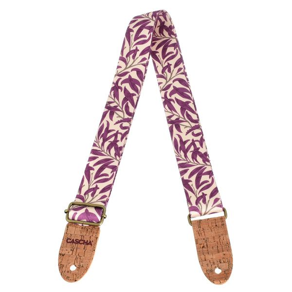 Cascha Ukulele Strap Mauve Leaves Veg