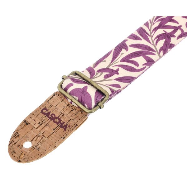 Cascha Ukulele Strap Mauve Leaves Veg