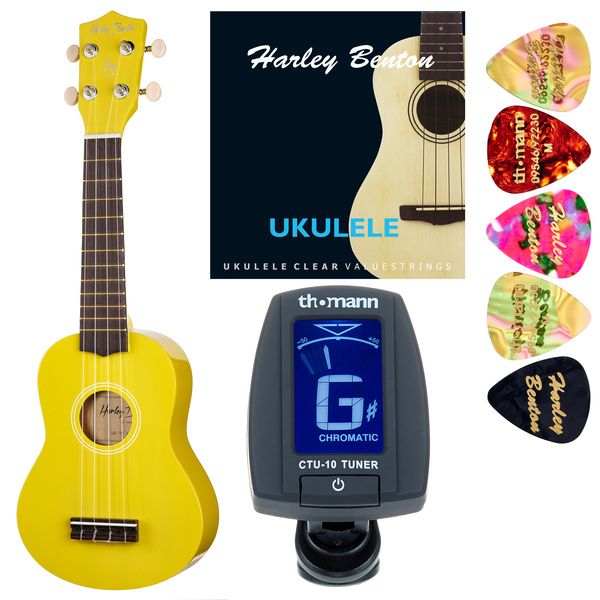 Harley Benton UK-12 Yellow Bundle