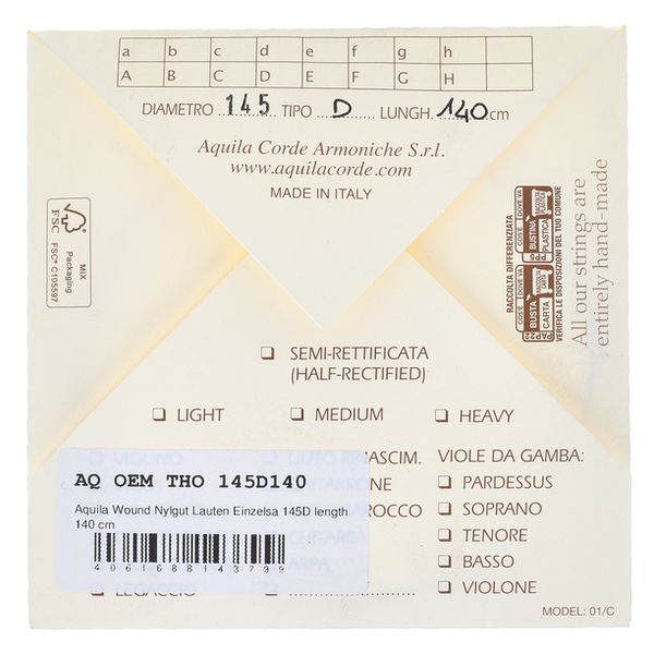 Aquila 145D140 Wound NG Lute String