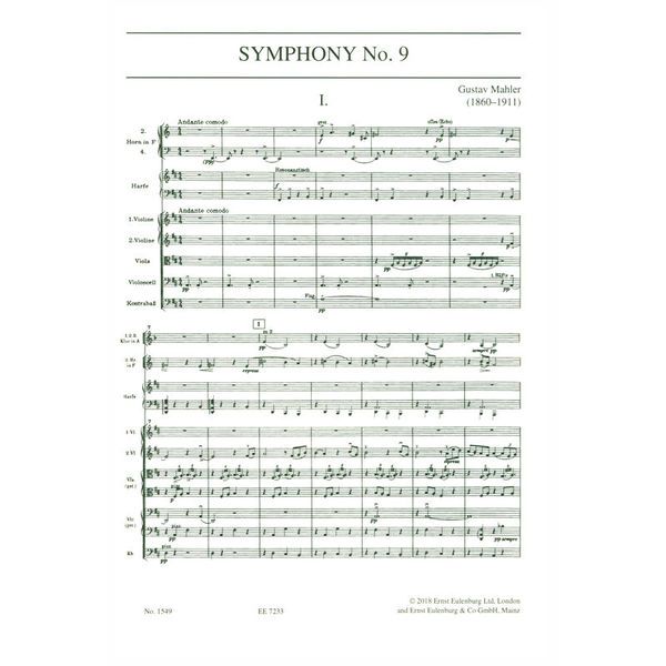 Edition Eulenburg Mahler Sinfonie Nr. 9 D-Dur