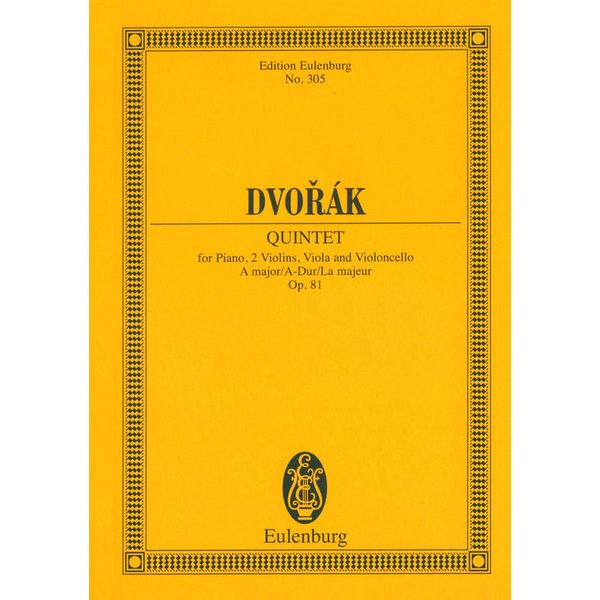 Edition Eulenburg Dvorak Quintet A-Dur op. 81