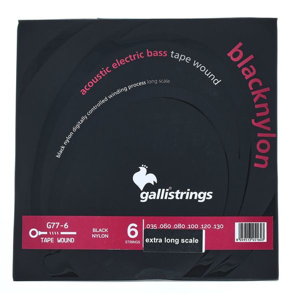 Galli Strings G77-6 Black Nylon Bass 36"