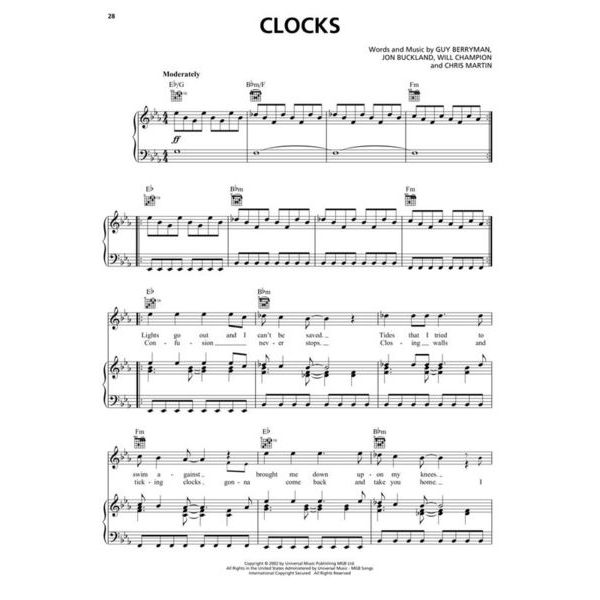 Hal Leonard Coldplay Sheet Music Collect