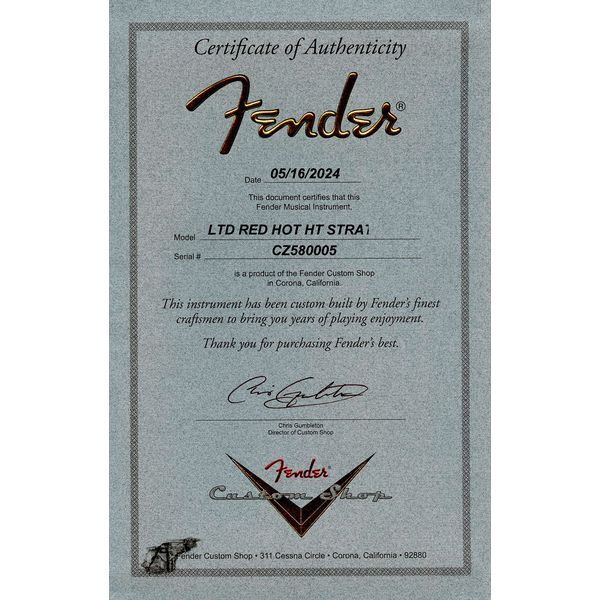 Fender LTD Red Hot Hardtail Strat 3SB