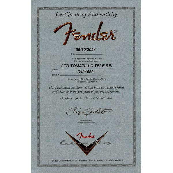 Fender LTD Tomatillo Tele Rel ACS