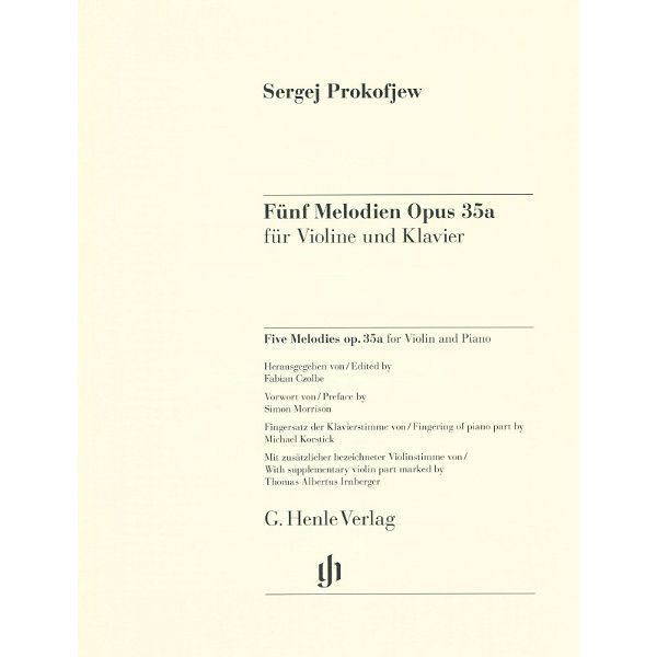 Henle Verlag Prokofjew 5 Melodien Violine